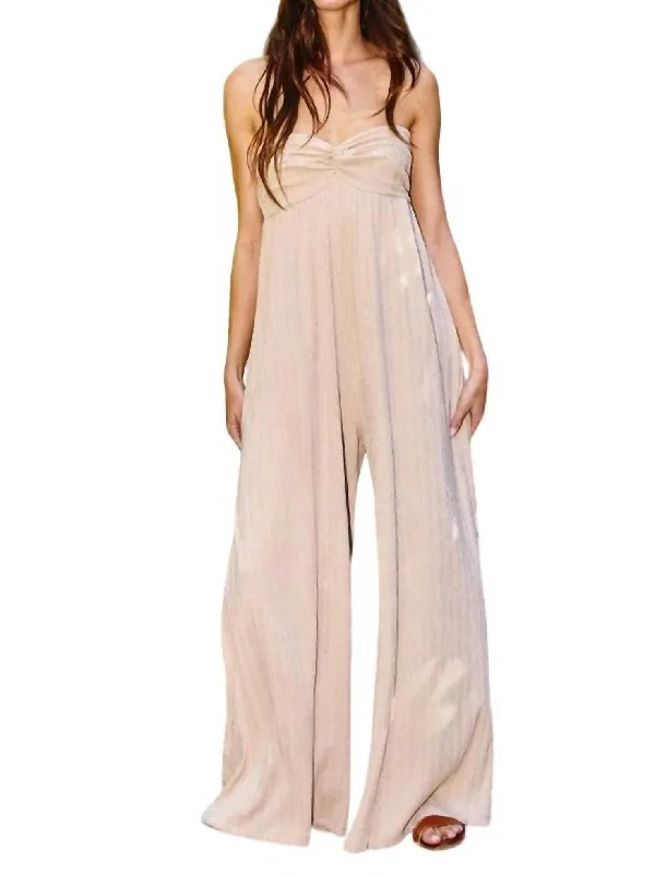 Easy Breezy Jumpsuit In Taupe