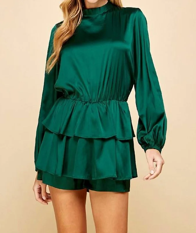 Here To Stay Hunter Romper In Green