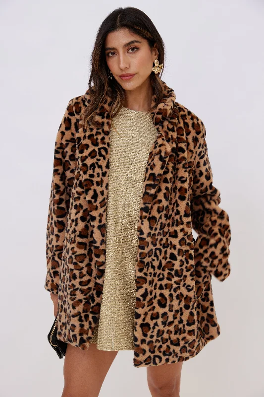 Kendall Faux Fur Cheetah Long Coat