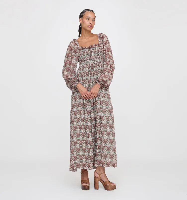 The Scarlett Long Sleeve Nap Dress  - Sage Pinecone